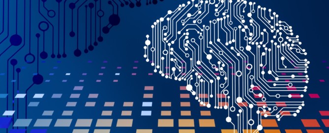 a computer circuit board with a brain on it