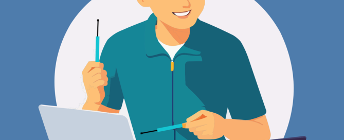 Free man laptop computer vector